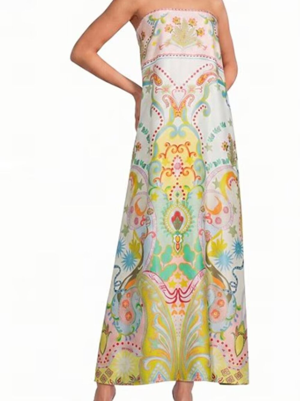 Antonio Melani Lucia Printed Satin Strapless Dress